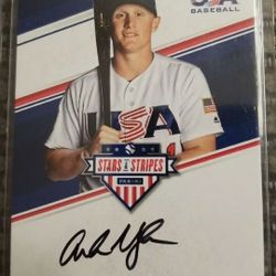 2018 Panini USA Baseball Stars & Stripes Black Ink /499 Andrew Vaughn #AV Auto
