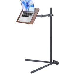 (404040-25) Adjustable Laptop Floor Stand for Bed and Couch, Premium Wood Laptop Tray & Book Stand for Reading, Ergonomic Bed Stand & Book Holder for 