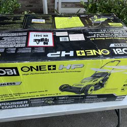 RYOBI ONE+ HP 18V Brushless 16 in. Cordless Battery Walk Behind Push Lawn Mower with (2) 4.0 Ah Batteries and (1) Charger