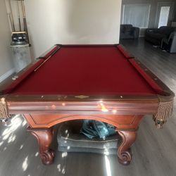 Billiards Table And Light Fixture 