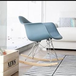 ⭐️New 2xhome Rocking chair w/ chrome Eiffel Base. p/u By ASHLAN AND TEMPERANCE IN CLOVIS