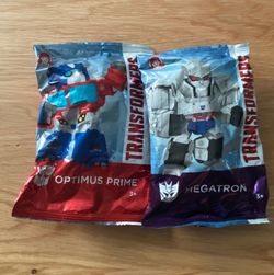 Transformers Optimus Prime & Megatron Wendy's Kids Meal Toy Lot of 2 New