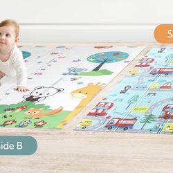79”x71” 0,4 inch Foldable Baby Play Mat, Non-Toxic, Waterproof, Non-Slip Double Sided