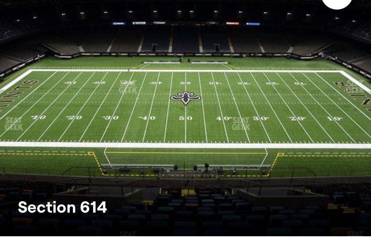 New Orleans Saints 2023 Season Tickets (Sec 614) On 50 Yard Line