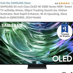 SAMSUNG 65-Inch Class OLED 4K S90D Series HDR+ Smart TV w/Dolby Atmos, Object Tracking Sound Lite