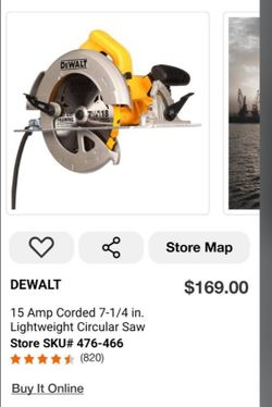 DeWalt Saw - $64.00