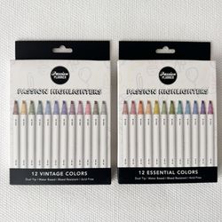2 NEW Sets of Highlighters - Double-sided Vintage & Essential Color Pens - Passion Planner