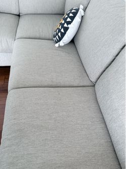 Gray L Shaped Living Spaces couch