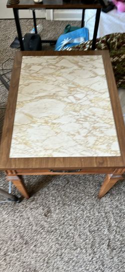 Marble and wood table