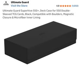 Ultimate Guard Superhive 550+, Deck Case for 550 Double-Sleeved TCG Cards, Black, Compatible with Boulders, Magnetic Closure & Microfiber Inner Lining