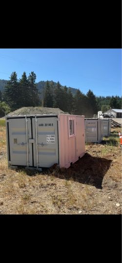 Office trailer shipping container light gray