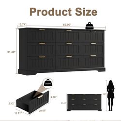 Modern 9-Drawer Dresser – Like New!