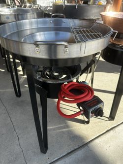 Disco De Acero Inoxidable Para Freír Pescado O Tacos! Quemador Y Vase.