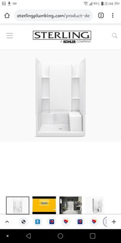 Sterling 48x36 shower kit w/seat