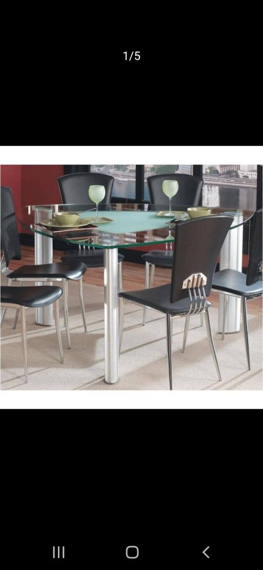 Triangular Glass Table Only - No Chairs