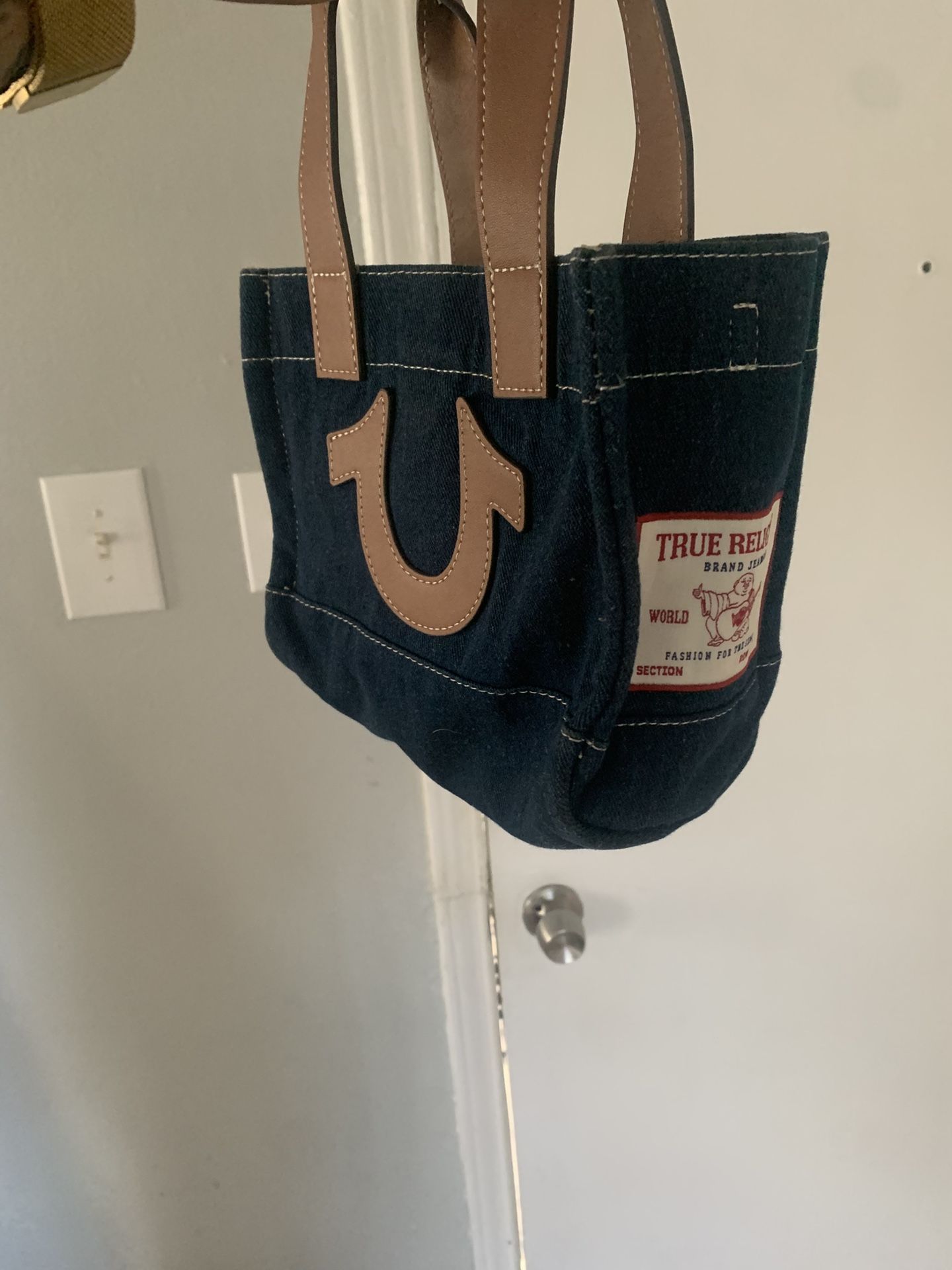 True Religion Denim Crossbody Mini Tote Purse
