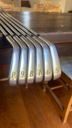 Titleist iron set 5,6,7,8,9,P all on SteelFiber i80cw S-flex shafts with golf pride grips