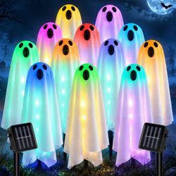 Solar-powered colorful Halloween lights