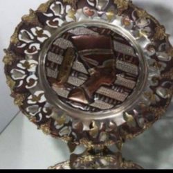 HANDCRAFTED COPPER PLATE - NEFERTITI QUEEN 12"