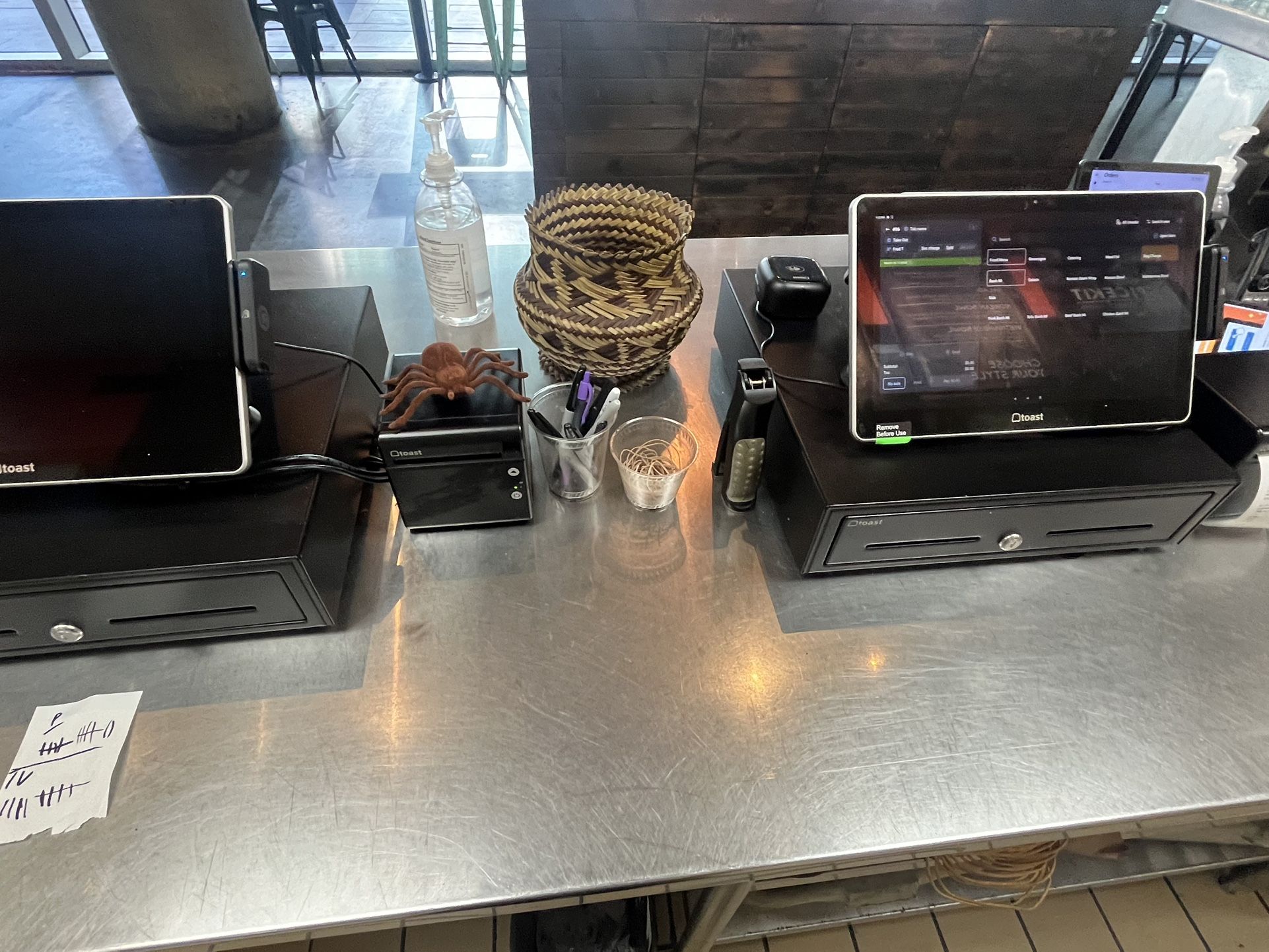 Toast Flex POS Dual Monitor System W/Printer, Toast Tap, & Cords