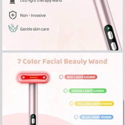 Face-Massager, Red Light Therapy for Face, 7 Colors Led Face Wand