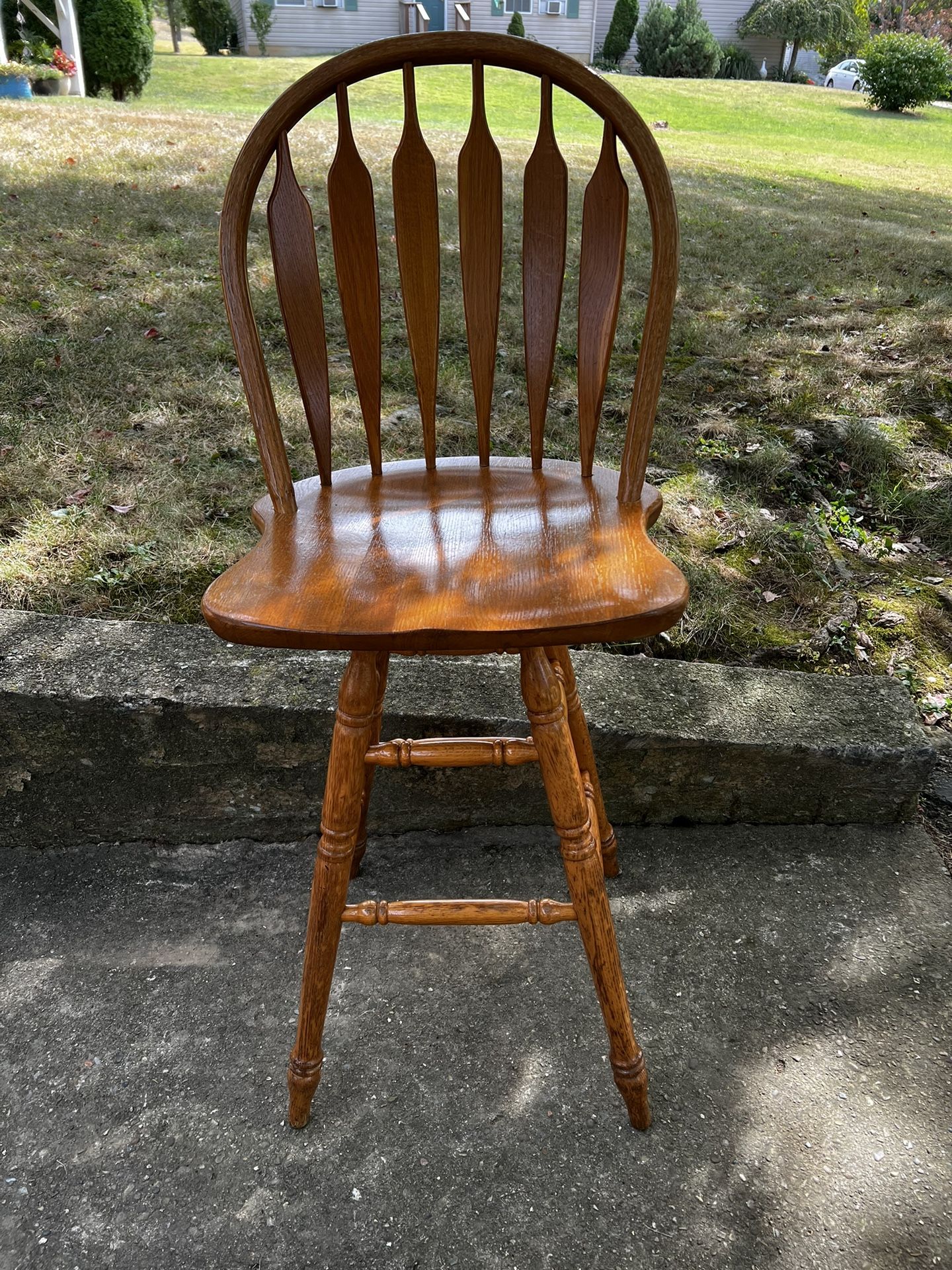 Solid Oak Swivel Bar Stool