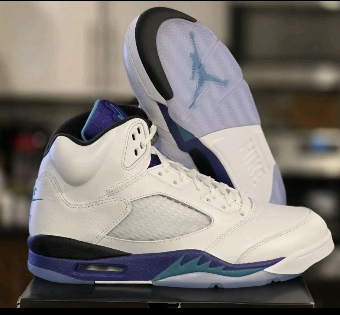 NEW SIZE 12 NIKE AIR JORDAN 5 RETRO 2025 GRAPES HQ7978 100 SNEAKERS MENS