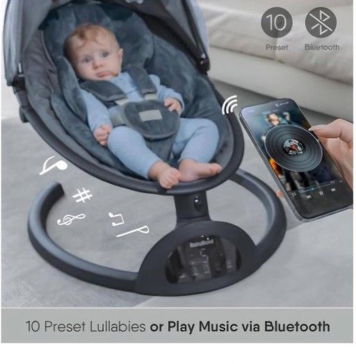 BabyBond Baby Swings for Infants, Bluetooth Infant Swing with Music Speaker with 3 Seat Positions,