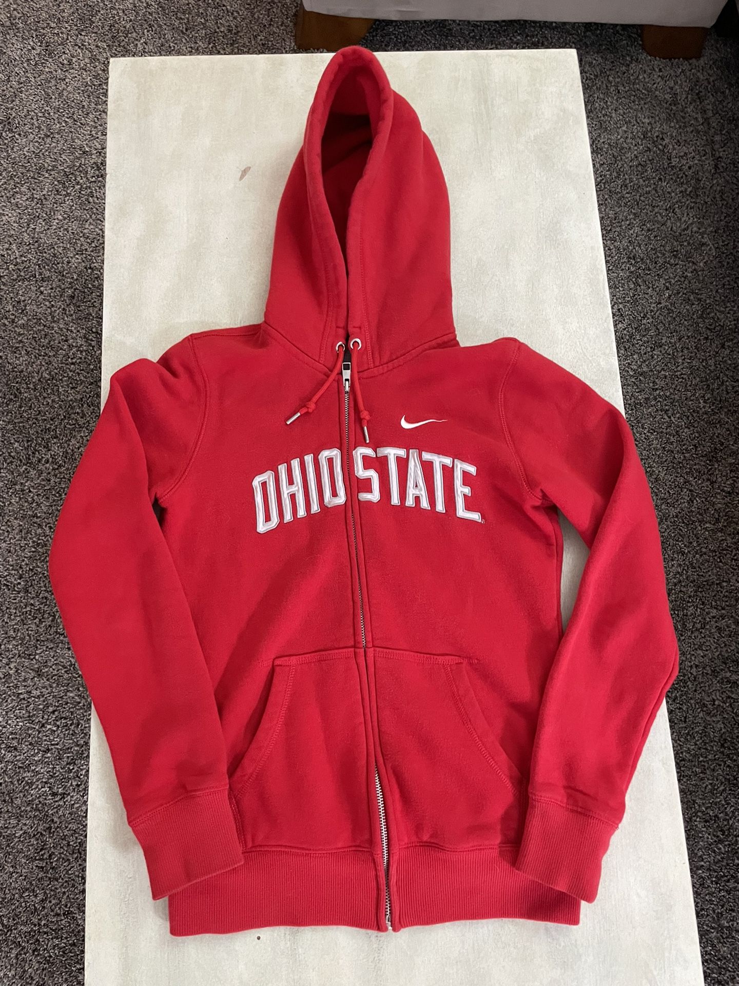 Womens Nike Ohio State OSU Buckeyes Full Zip Hoodie Hooded Sweatshirt Size Small