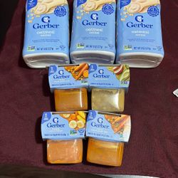 Gerber Baby Food And Oatmeal Cereal
