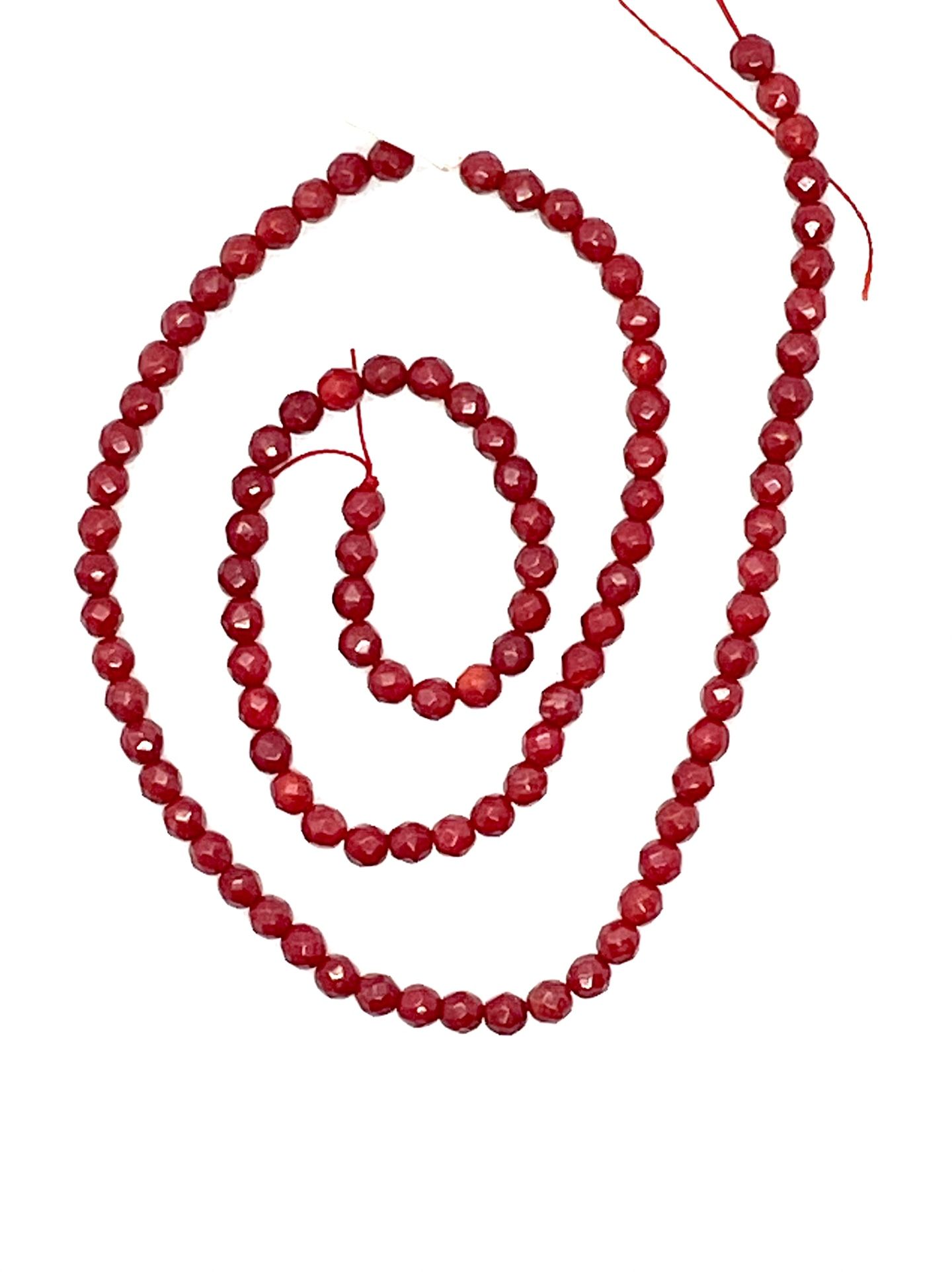 Faceted Red Coral Beads