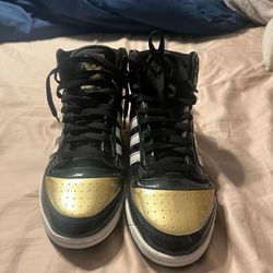 Adidas FX7873 Black Gold Leather Top Mens 