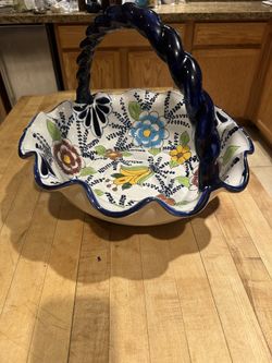 Large Mexican Ceramic  Fruit Bowl 