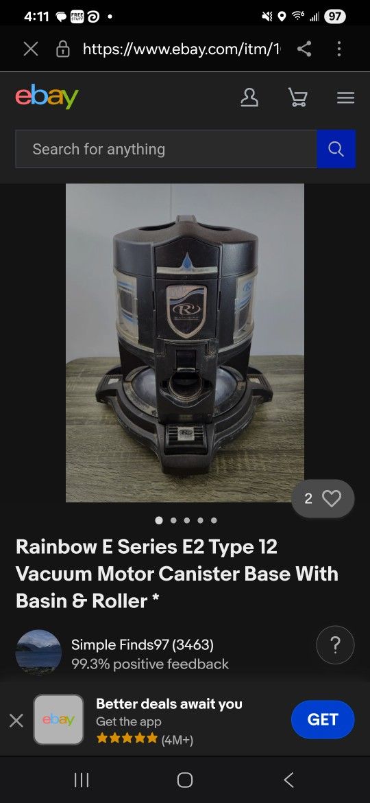 Rainbow Vacuum And Carpet Cleaner