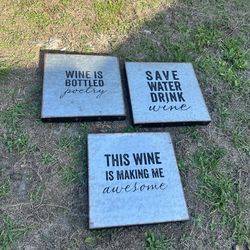 3 Wine Signs For Decor 