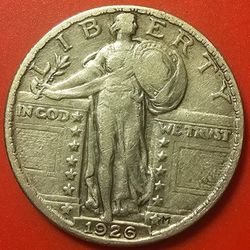 USA STANDING LIBERTY  QUATER  1926, A Silver Coin For Your Collection!