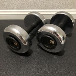 Chrome Dumbbells 20 Pounds Each 40 Pounds Total Weight