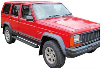 LA Zona Auto Parts 1984 to 2000 Jeep Cherokee 4 inch Black Running Boards Estribos Side Step Negros