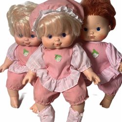 Vintage Kenner Strawberry Shortcake Baby Needs A Name Dolls Blow Kiss Doll Lot 3