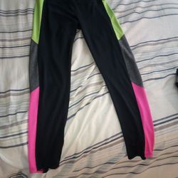 Pink,Grey And Lime Green Leggings