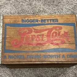 Antique Pepsi Cola Crate - Wood