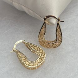 14k premium gold plated hypoallergenic women earrings  -top quality-