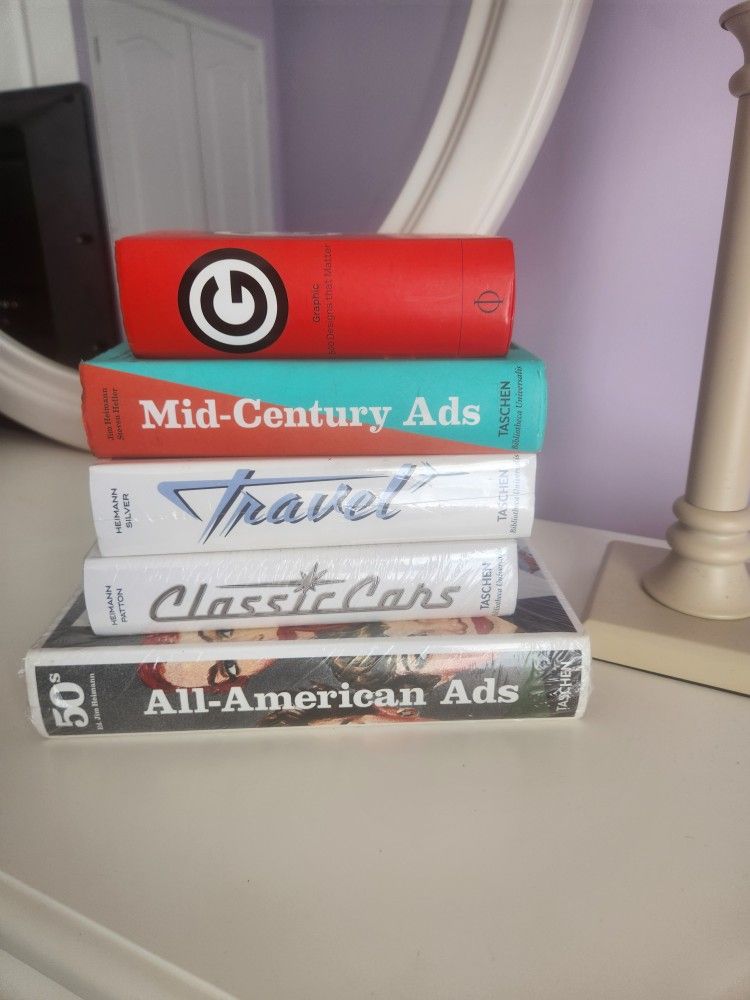 Coffee Table Books - Thick Hard Covers - 50s/60s Advertsing/Marketing Theme