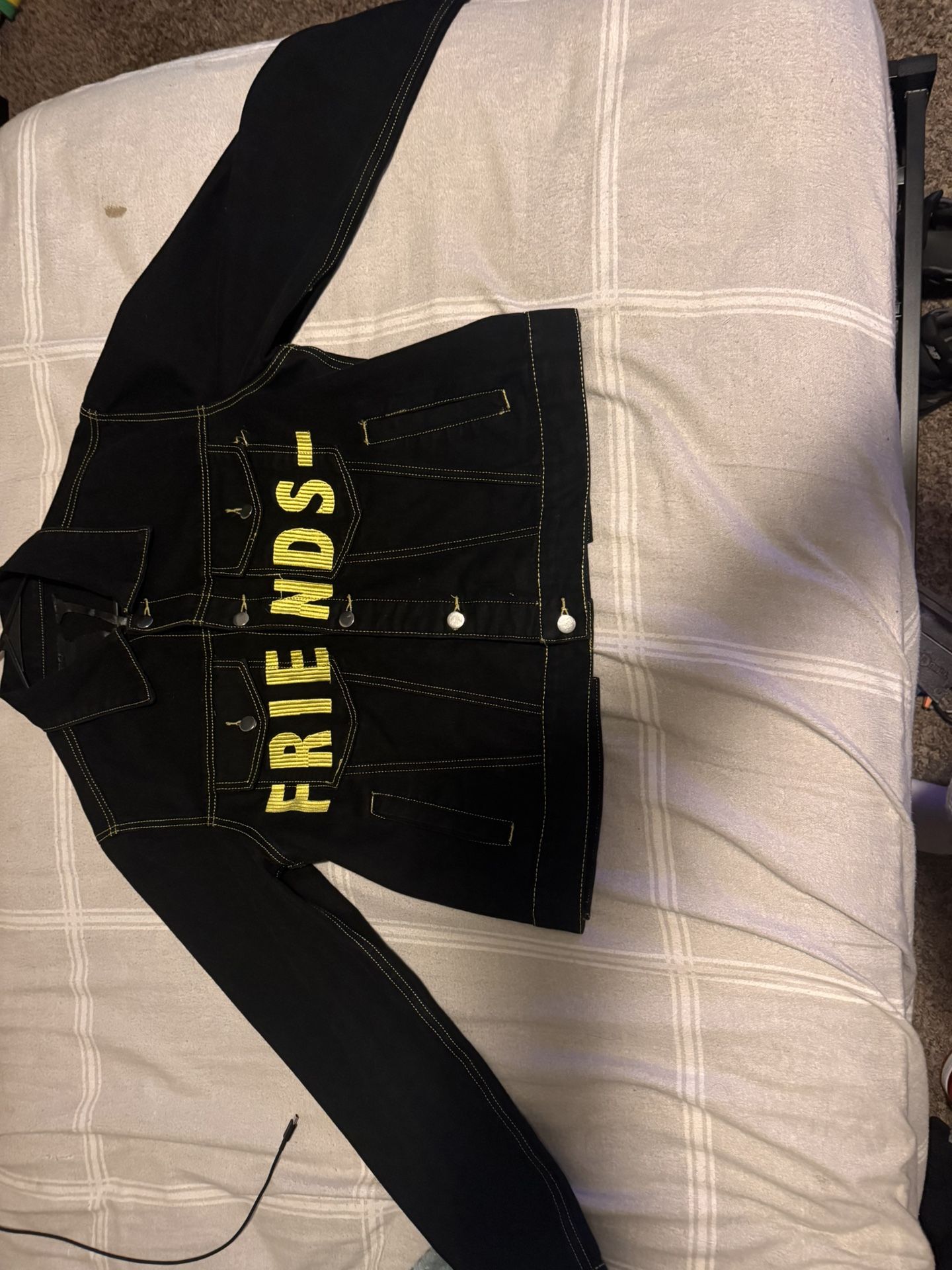 friends x Vlone collab denim jean jacket