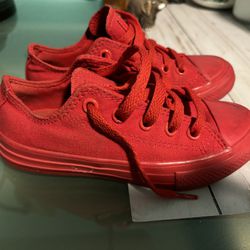 All Red Youth Converse Size 11