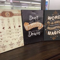 Harry Potter Wall Art, Set of 3