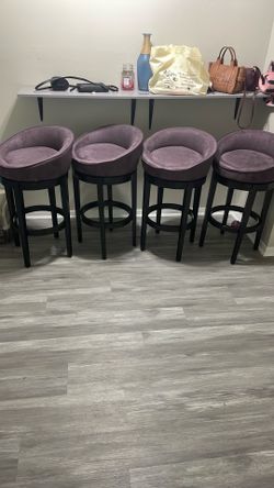 Purple Suede Barstools