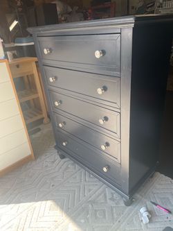 Blue Wood 6-Drawer Tall Dresser .MADE IN VIETNAM .