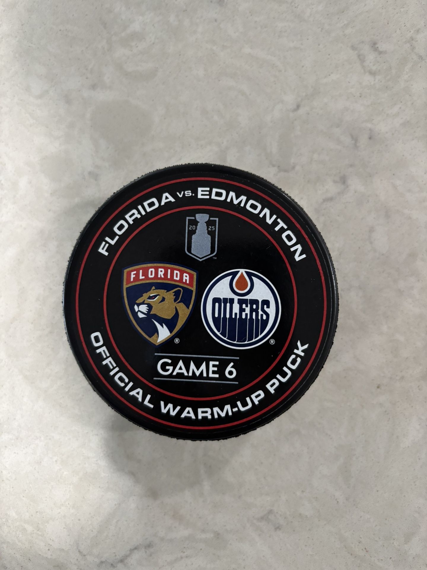 Florida panthers Warm Up Puck Game 6 Stanley Cup Finals