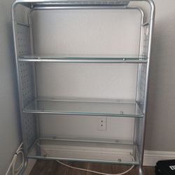 Metal And Glass Bookcase